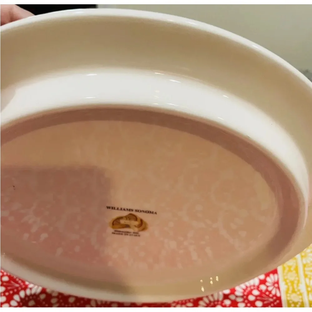 William Sonoma Ceramic Round Cheese Platter Plate Made Italy Painted Cheese